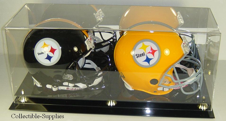 DELUXE DOUBLE FULL SIZE FOOTBALL HELMET DISPLAY CASE eBay