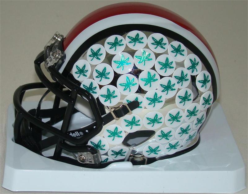 OHIO STATE BUCKEYES LIQUID CHROME SPEED MINI HELMET RIDDELL FREE