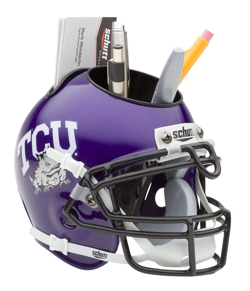 TCU TEXAS CHRISTIAN NCAA MINI FOOTBALL HELMET DESK CADDY eBay