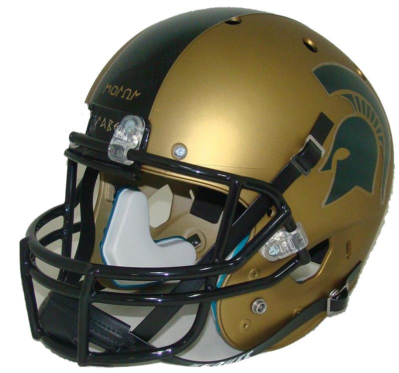 MICHIGAN STATE SPARTANS GOLD COMBAT SCHUTT FULL SIZE FOOTBALL HELMET eBay