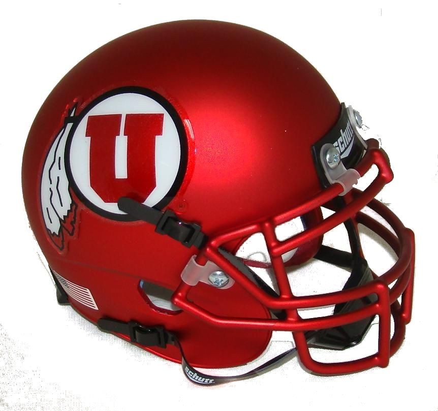 New Utah Utes SATIN RED Alternate Schutt Mini Authentic Football Helmet