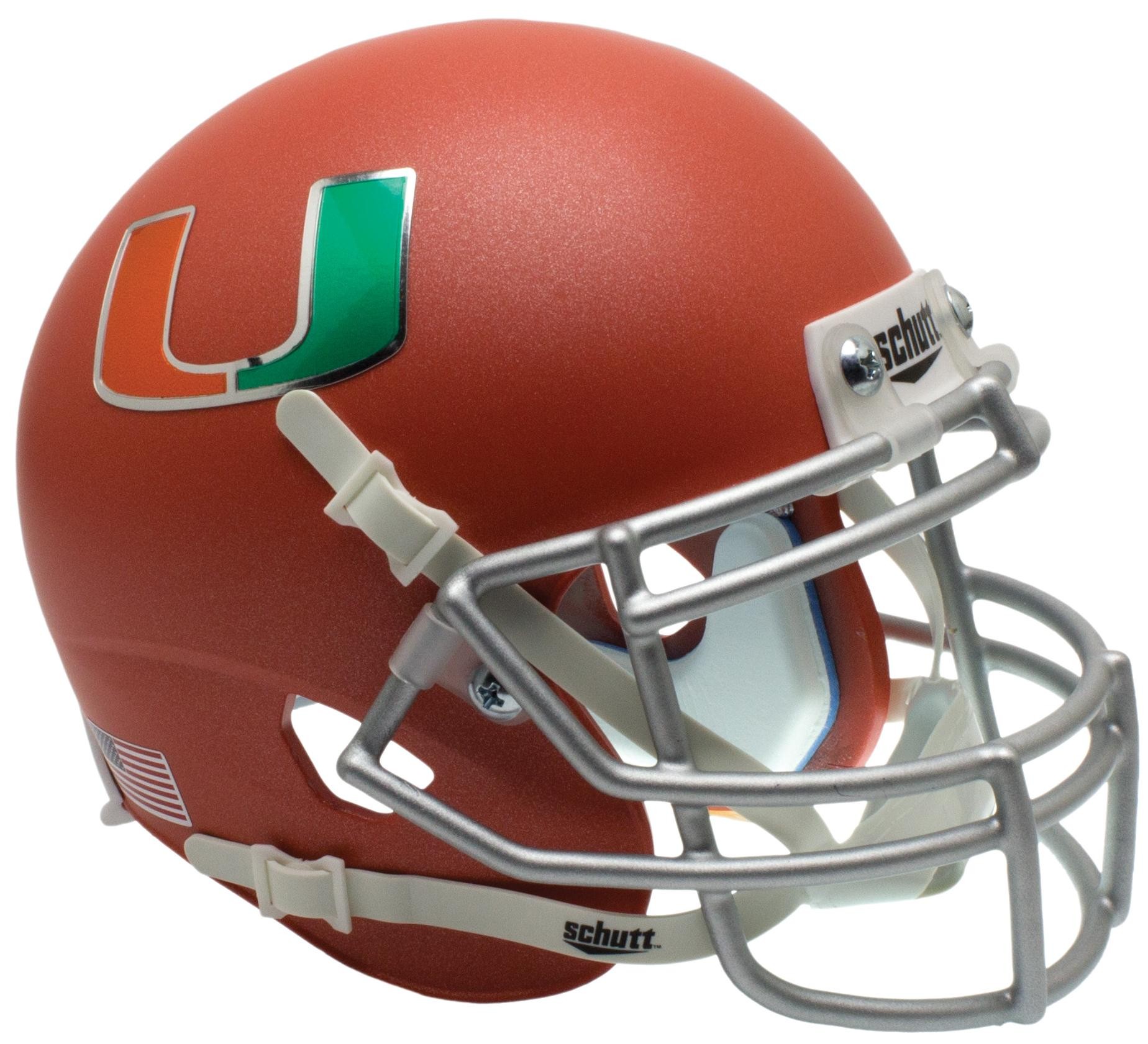 NEW MIAMI HURRICANES ALTERNATE ORANGE SCHUTT MINI FOOTBALL HELMET eBay