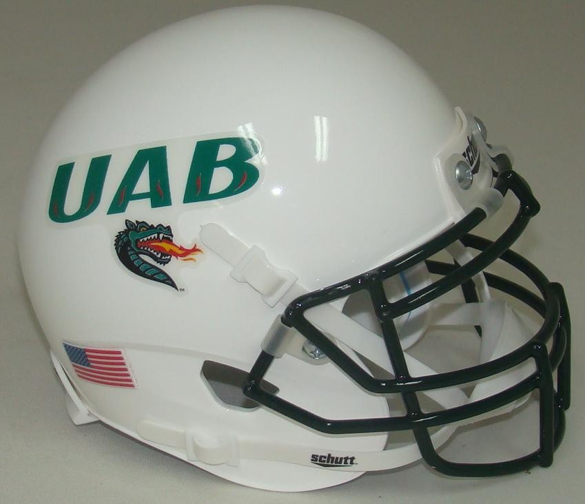NEW UAB ALABAMA BIRMINGHAM BLAZERS ALTERNATE WHITE SCHUTT MINI FOOTBALL