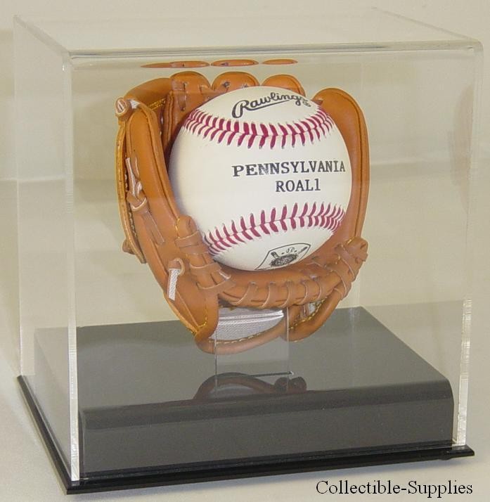 ACRYLIC MINI BASEBALL GLOVE / MITT BALL DISPLAY CASE eBay