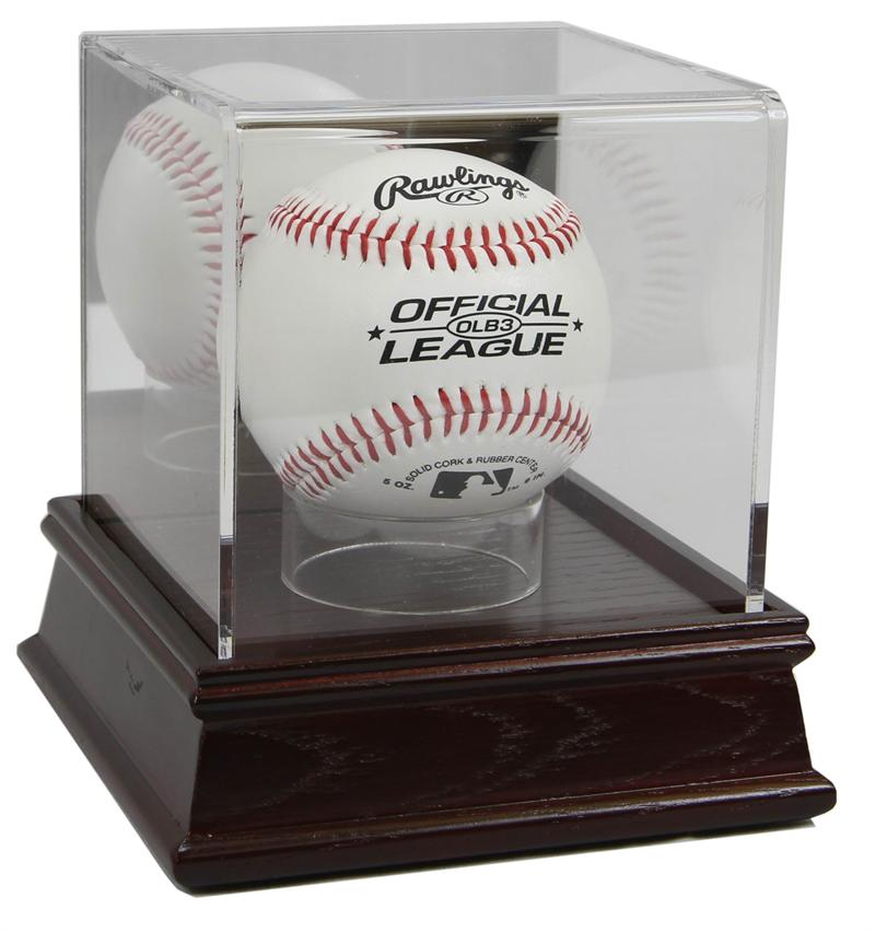 NEW WOOD BASE BASEBALL ACRYLIC DISPLAY CASE w/ STAND eBay