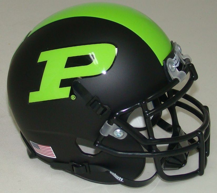 Purdue Boilermakers Alternate Black And Green Logo Schutt Mini Football Helmet Ebay