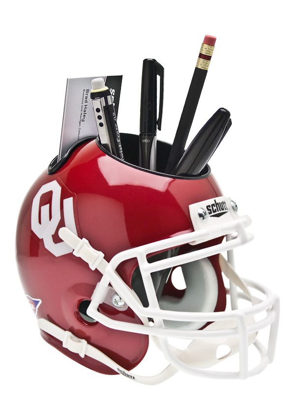 NEW OKLAHOMA SOONERS MINI FOOTBALL HELMET DESK CADDY eBay